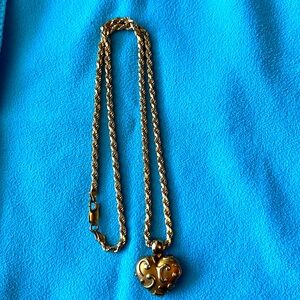 Beautiful 18” 18k Gold Chain With Heart Pendant - Made in France - 28 g